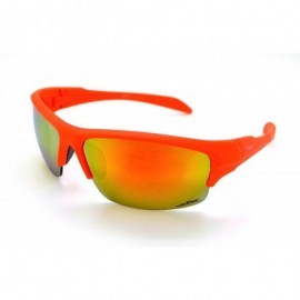 Wrap Polarized Mens & Womens Sport Wrap Sunglasses Cycling Running w/Microfiber - Coral - C712KV3B9DT $23.61