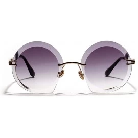 Goggle Retro Big Frame Glasses Border Large Cut Face Ladies Sunglasses Sunglasses - Gray - CM18UTSH0RS $35.07