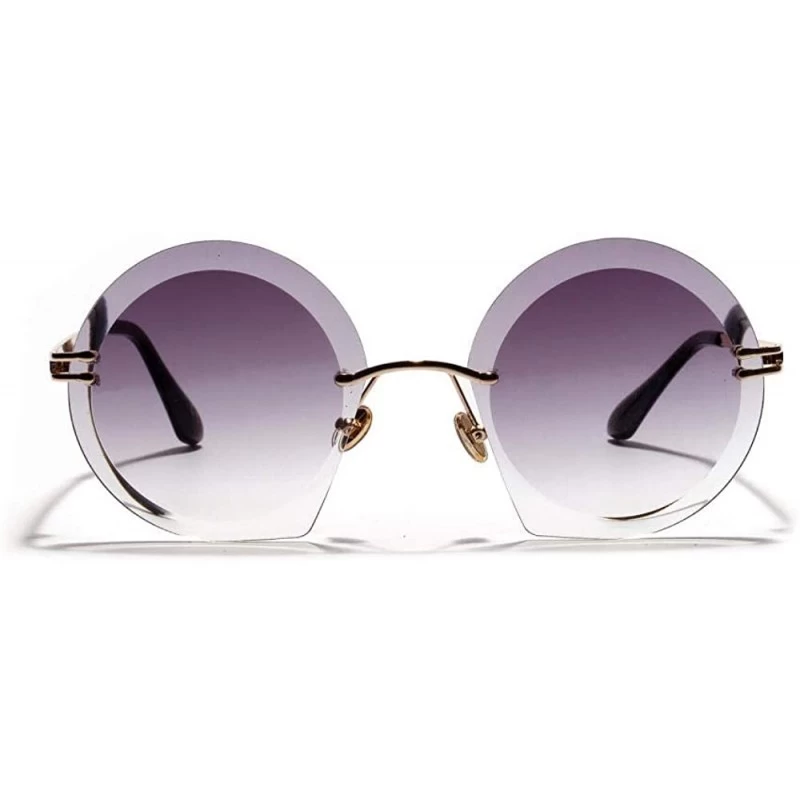 Goggle Retro Big Frame Glasses Border Large Cut Face Ladies Sunglasses Sunglasses - Gray - CM18UTSH0RS $35.07