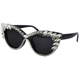 Oversized Fashion Diamond Sunglasses Rhinestone Butterfly - Pink - CQ198G5SUG9 $55.01