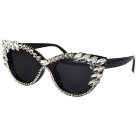 Oversized Fashion Diamond Sunglasses Rhinestone Butterfly - Pink - CQ198G5SUG9 $47.25