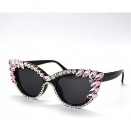 Oversized Fashion Diamond Sunglasses Rhinestone Butterfly - Pink - CQ198G5SUG9 $47.25