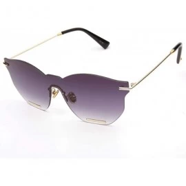 Oversized Oversized Sunglasses for Women- Driving Sunglasses with Rimless Design Personality - Black - CL18WU4SMA3 $35.07