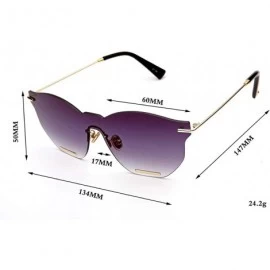 Oversized Oversized Sunglasses for Women- Driving Sunglasses with Rimless Design Personality - Black - CL18WU4SMA3 $35.07