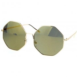 Oversized Oversized Octagon Shape Sunglasses Womens Shades Mirror Lens UV 400 - Gold (Gold Mirror) - CY187IHY7DH $20.94