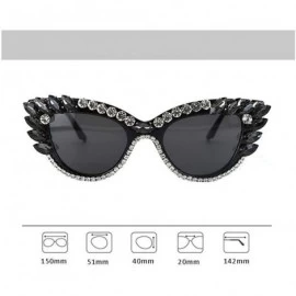 Oversized Fashion Diamond Sunglasses Rhinestone Butterfly - Pink - CQ198G5SUG9 $23.30