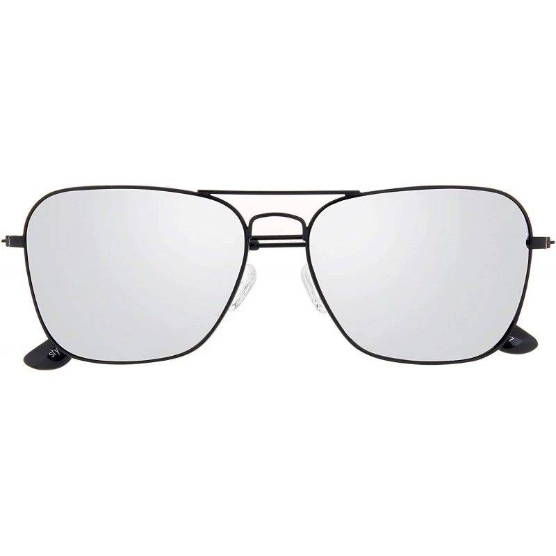 Square Polarized Frame Aviator Sunglasses for Men Women Shades Unisex Sun Glasses with Case - CN18U3G8Z5N $15.65