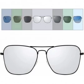 Square Polarized Frame Aviator Sunglasses for Men Women Shades Unisex Sun Glasses with Case - CN18U3G8Z5N $15.65