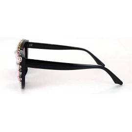 Oversized Fashion Diamond Sunglasses Rhinestone Butterfly - Pink - CQ198G5SUG9 $47.25