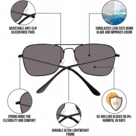 Square Polarized Frame Aviator Sunglasses for Men Women Shades Unisex Sun Glasses with Case - CN18U3G8Z5N $8.74
