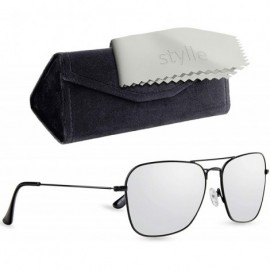 Square Polarized Frame Aviator Sunglasses for Men Women Shades Unisex Sun Glasses with Case - CN18U3G8Z5N $8.74