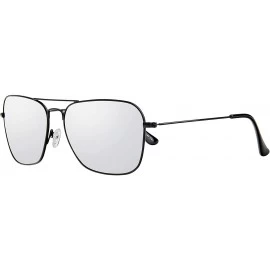 Square Polarized Frame Aviator Sunglasses for Men Women Shades Unisex Sun Glasses with Case - CN18U3G8Z5N $15.65