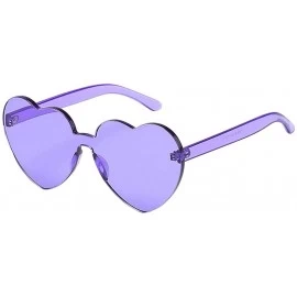 Rimless Fashion Heart Shaped Sunglasses for Women Eyewear Frameless Glasses - Purple - CW19025UCHG $10.70