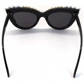 Oversized Fashion Diamond Sunglasses Rhinestone Butterfly - Pink - CQ198G5SUG9 $23.30