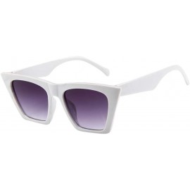 Oversized fashion women ladies oversized sunglasses vintage retro cat eye sunglasses - White - CH19873NKZM $20.49
