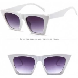 Oversized fashion women ladies oversized sunglasses vintage retro cat eye sunglasses - White - CH19873NKZM $16.62