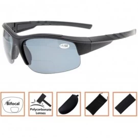 Sport Sports Polarized Bifocal Sunglasses Half Rimless Tinted Style Sunshine Readers - Matte Black - CB18DH33O6H $18.53