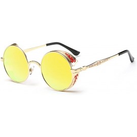 Round Vintage Hippie Retro Metal Round Circle Frame Sunglasses CS1039 - Gold Gold - C412O3AWMS6 $14.55