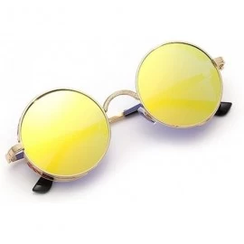Round Vintage Hippie Retro Metal Round Circle Frame Sunglasses CS1039 - Gold Gold - C412O3AWMS6 $23.35