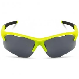 Wrap Sports Sunglasses for men women for Cycing Running Baseball MJ8020 - Neon Yellow/Grey - CF18S73Q8QY $19.23
