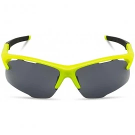 Wrap Sports Sunglasses for men women for Cycing Running Baseball MJ8020 - Neon Yellow/Grey - CF18S73Q8QY $11.28