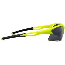 Wrap Sports Sunglasses for men women for Cycing Running Baseball MJ8020 - Neon Yellow/Grey - CF18S73Q8QY $11.28