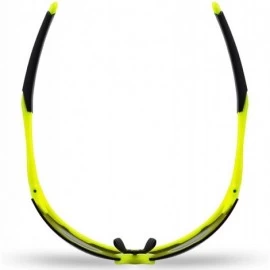 Wrap Sports Sunglasses for men women for Cycing Running Baseball MJ8020 - Neon Yellow/Grey - CF18S73Q8QY $19.23