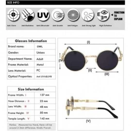 Round Steampunk Gothic - 002 Retro Vintage Hippie Colored Metal Round Circle Frame Sunglasses Colored Lens - CM18OA8Z32L $20.69