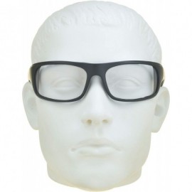 Rectangular Motorcycle Sunglasses Foam Padded Wind Dust and Impact Resistant - Clear & Yellow - CT188WTWI63 $28.84