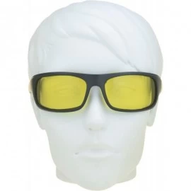 Rectangular Motorcycle Sunglasses Foam Padded Wind Dust and Impact Resistant - Clear & Yellow - CT188WTWI63 $28.84