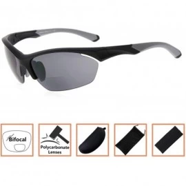 Sport Retro Mens Womens Sports Half-Rimless Bifocal Sunglasses - Black Frame/Grey Arm - CR189AIUQNG $39.38