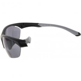Sport Retro Mens Womens Sports Half-Rimless Bifocal Sunglasses - Black Frame/Grey Arm - CR189AIUQNG $39.38
