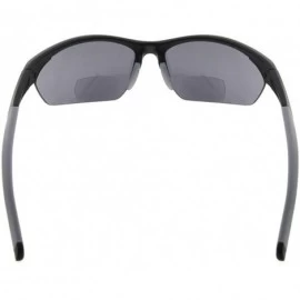 Sport Retro Mens Womens Sports Half-Rimless Bifocal Sunglasses - Black Frame/Grey Arm - CR189AIUQNG $23.95