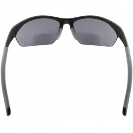 Sport Retro Mens Womens Sports Half-Rimless Bifocal Sunglasses - Black Frame/Grey Arm - CR189AIUQNG $39.38