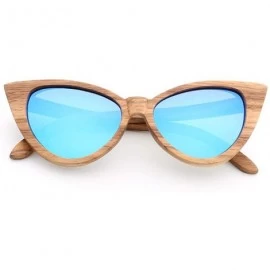 Oversized Sunglasses Solid Handmade Bamboo Wood Sunglasses For Men & Women with Polarized Lenses CH3034 - Dark Blue - CO18XAZ...