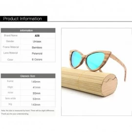 Oversized Sunglasses Solid Handmade Bamboo Wood Sunglasses For Men & Women with Polarized Lenses CH3034 - Dark Blue - CO18XAZ...