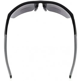 Sport Retro Mens Womens Sports Half-Rimless Bifocal Sunglasses - Black Frame/Grey Arm - CR189AIUQNG $39.38