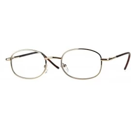 Rectangular Mens Classic Metal Rim Rectangular Bifocal Reading Eye Glasses - Gold - CH18D90MA46 $15.44