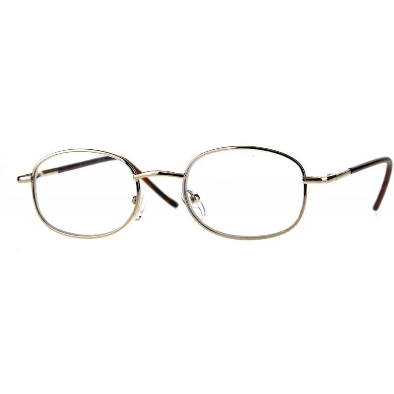Rectangular Mens Classic Metal Rim Rectangular Bifocal Reading Eye Glasses - Gold - CH18D90MA46 $23.77