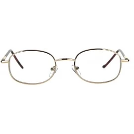 Rectangular Mens Classic Metal Rim Rectangular Bifocal Reading Eye Glasses - Gold - CH18D90MA46 $23.77