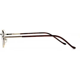 Rectangular Mens Classic Metal Rim Rectangular Bifocal Reading Eye Glasses - Gold - CH18D90MA46 $23.77