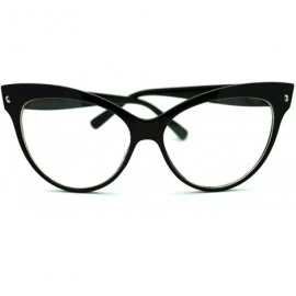 Cat Eye True Goth Cat Eye Clear Len Fashion Optical Eye Glasses - Black - CX11FAZ4MF5 $11.15