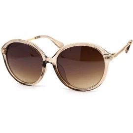 Butterfly Womens Sparkle Rhinestone Hinge Round Butterfly Fashion Sunglasses - Beige Brown - CE194MI277L $13.47
