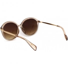 Butterfly Womens Sparkle Rhinestone Hinge Round Butterfly Fashion Sunglasses - Beige Brown - CE194MI277L $13.47