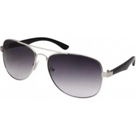 Oversized Wide Frame Aviator Sunglasses - 150mm - Silver Frame- Gradient Lens - CT12K7TJP8D $9.83