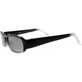 Rectangular Classic Vintage 90s Fashion Two Tone Black Frame Rectangle Sunglasses - CR18023YX87 $27.62
