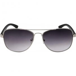 Oversized Wide Frame Aviator Sunglasses - 150mm - Silver Frame- Gradient Lens - CT12K7TJP8D $23.79