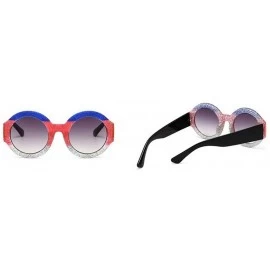Oversized Women and Men's Big Round Shape UV Protection Colorful Frame Oversized Sunglasses (Color Blue) - Blue - C61997LU3Z2...