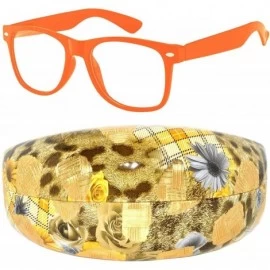 Wayfarer Vintage Retro Sunglasses with Hard Clamshell Case Many Colors - Orange - C011RGXTU1V $18.97