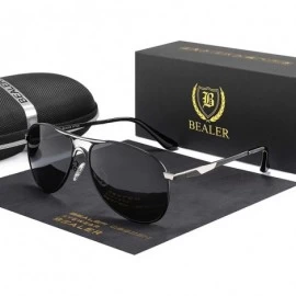 Sport Premium Polarized Aviator Sunglasses for Men - UV400 Mirrored Lens - Silver&black - C417Z6LEO50 $48.51